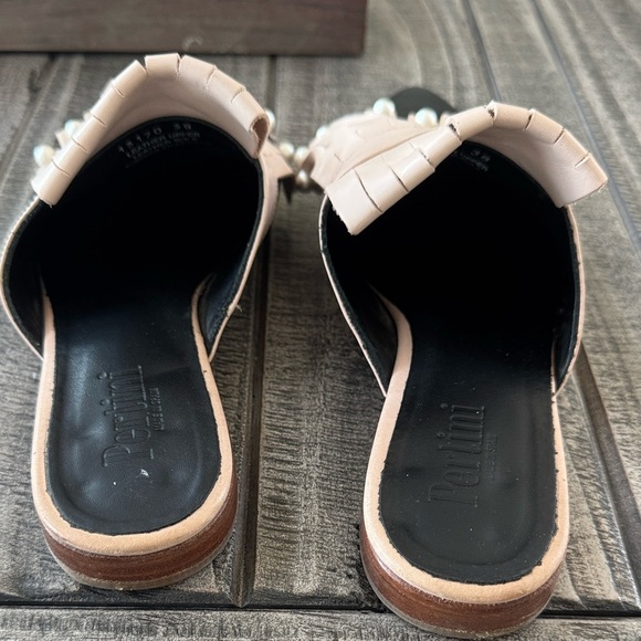 Pertini Spain Mules – Black & Blush with Pearl Accents Size 38 - Picture 7 of 9